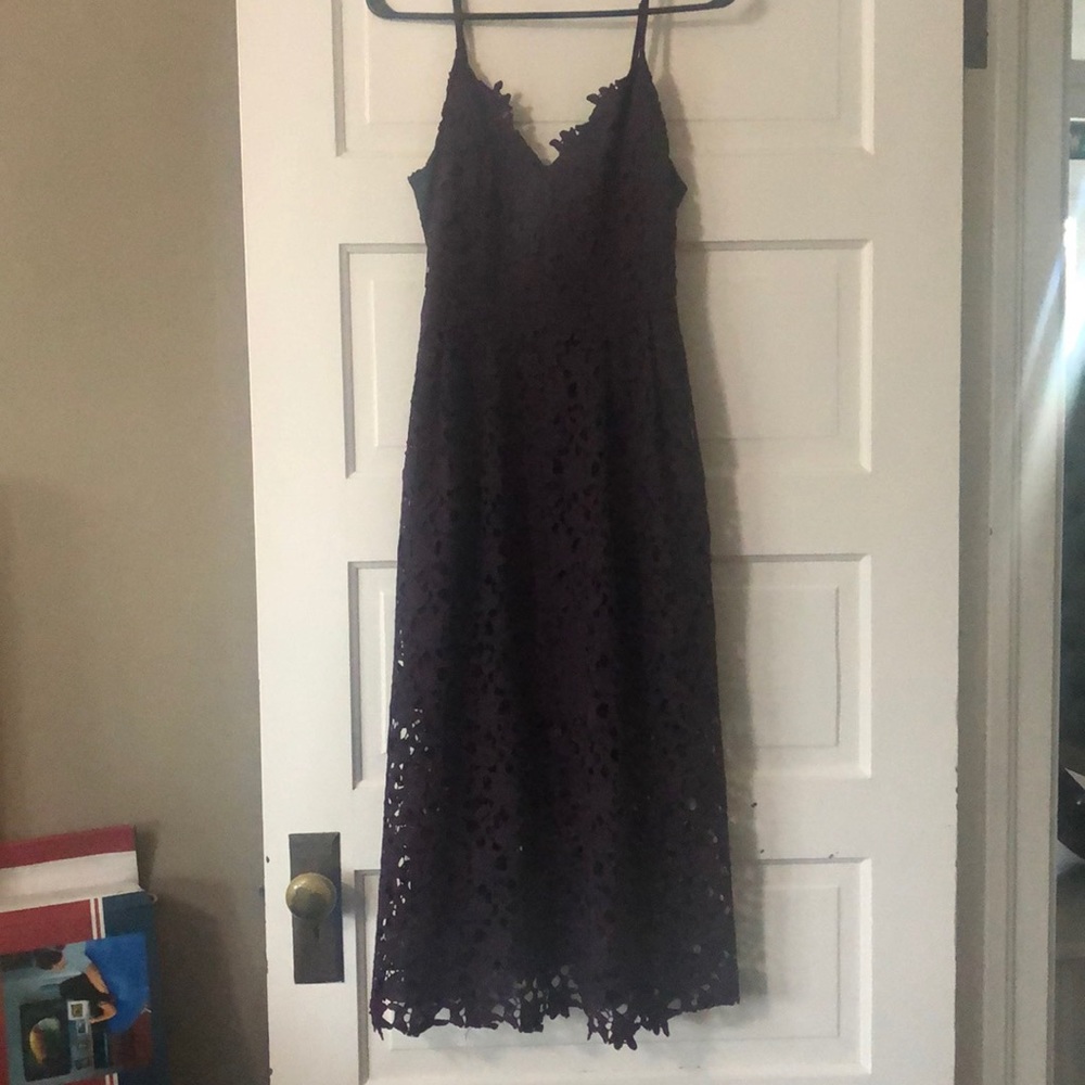 ASTR Lace Midi Dress Purple